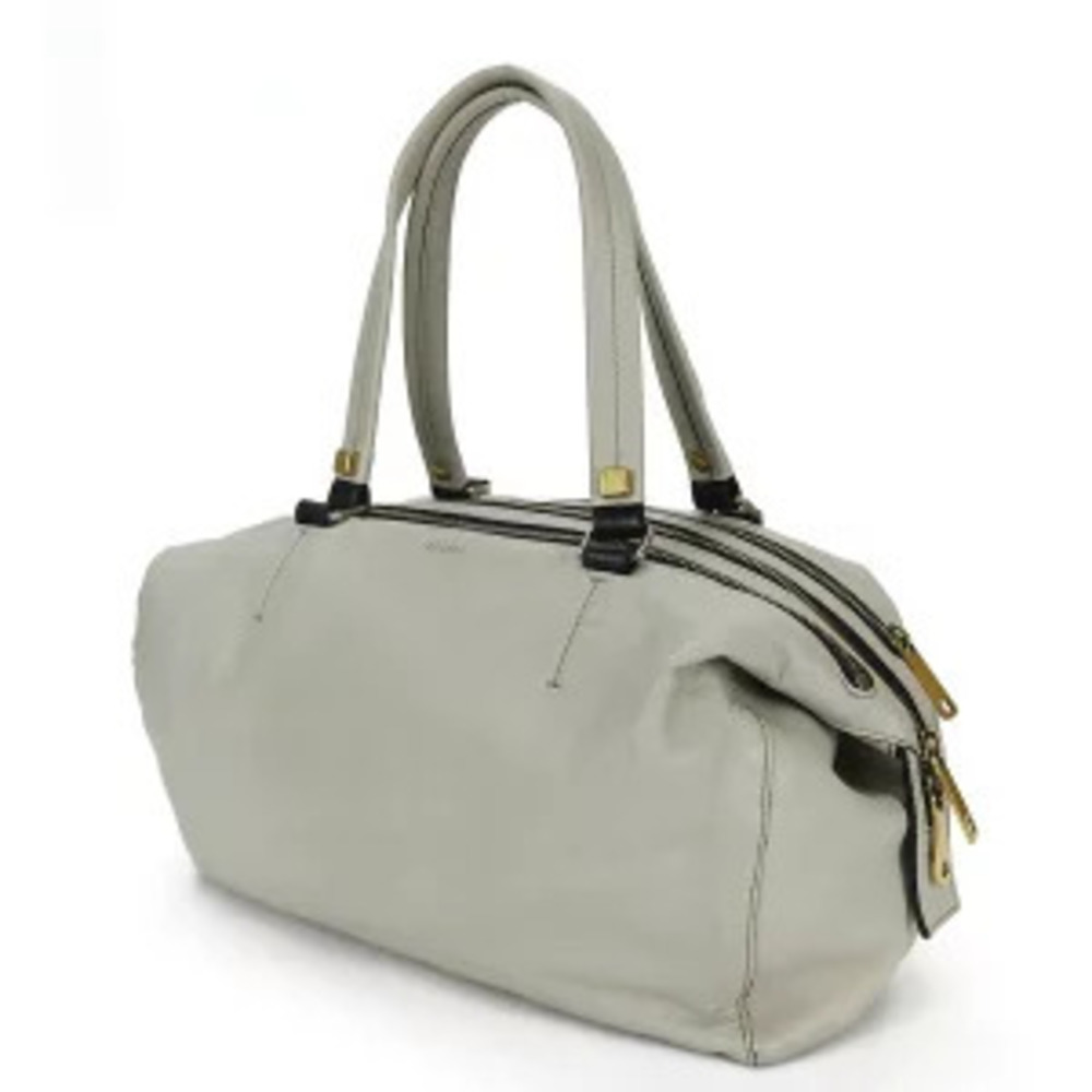 Celine Boston Gray Bag Marine Leather Hand Handbag Blue Shoulder
